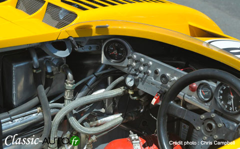 Le cockpit d'une Porsche 917-30