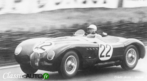 Jaguar Type C de 1951 qui remporte les 24 Heures du Mans